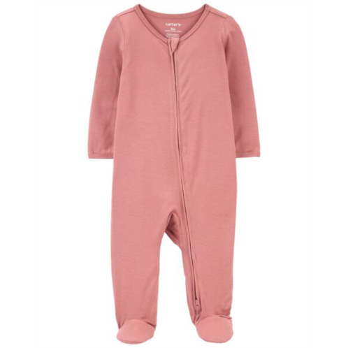 Carters Pink Baby Zip-Up PurelySoft Sleep & Play Pajamas