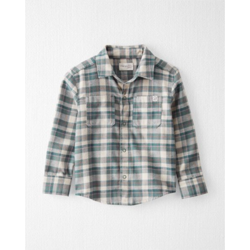 Carters Plaid Toddler Organic Cotton Button-Front Flannel