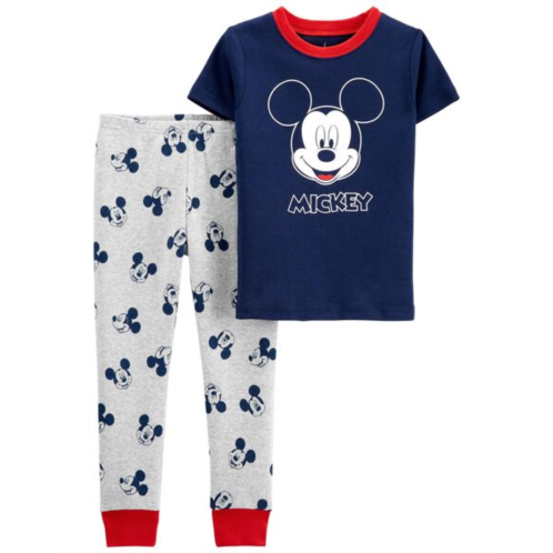 Carters Blue Baby 2-Piece Mickey Mouse 100% Snug Fit Cotton Pajamas