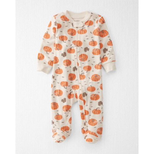 Carters Sweet Cream Baby Organic Cotton Sleep & Play Pajamas in Harvest Pumpkins