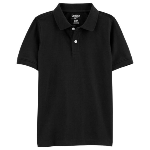 Carters Very Black Kid Black Pique Polo Shirt