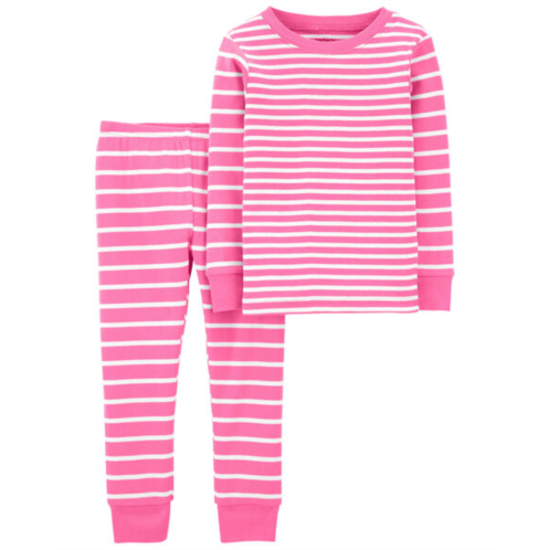 Carters Pink Baby 2-Piece Striped 100% Snug Fit Cotton Pajamas