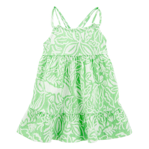 Carters Green Baby Floral Gauze Tank Dress