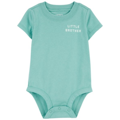 Carters Green Baby Little Brother Cotton Bodysuit