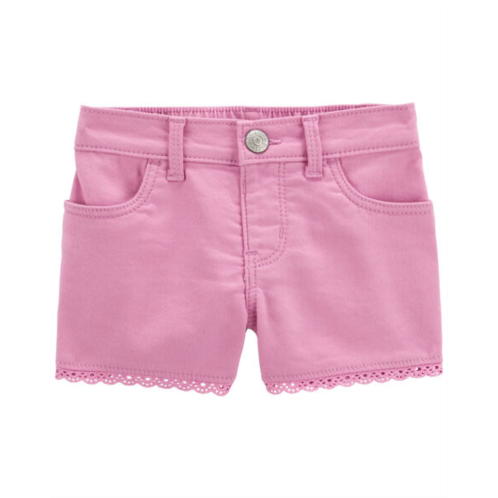 Carters Pink Baby Eyelet Trim Denim Shorts