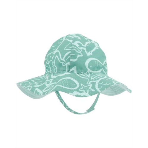 Carters Green Baby Ocean Print Reversible Swim Hat