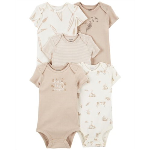 Carters Ivory Baby 5-Pack Short-Sleeve Bodysuits