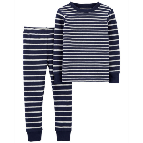 Carters Navy Baby 2-Piece Striped 100% Snug Fit Cotton Pajamas