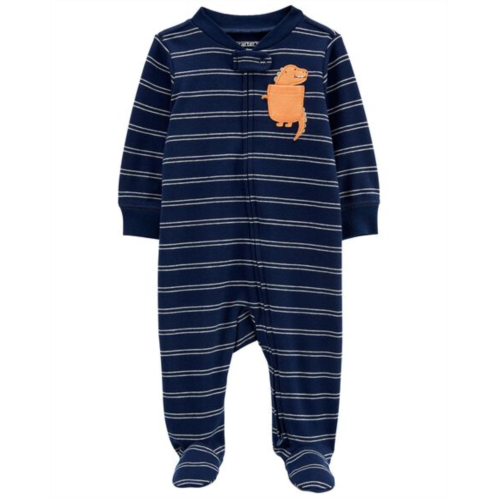 Carters Navy Baby Dinosaur 2-Way Zip Cotton Sleep & Play Pajamas