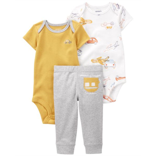 Carters Grey/Yellow Baby 3-Piece Helicopter Little Character Set