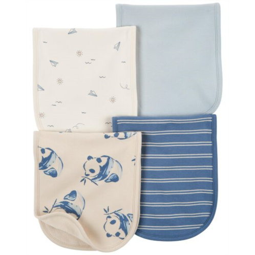 Carters Blue/Ivory Baby 4-Pack Burp Cloths