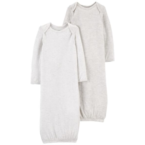 Carters Grey Baby 2-Pack PurelySoft Gown Set