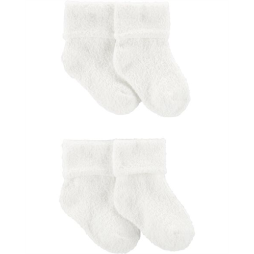 Carters Cream Baby 4-Pack Foldover Chenille Booties