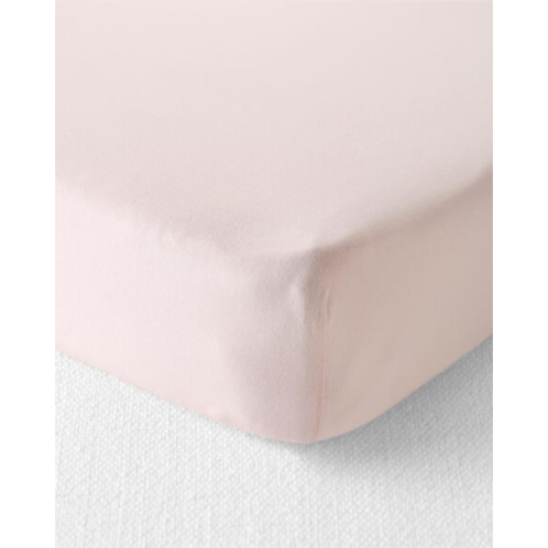 Carters Pink Baby Organic Cotton Mini Crib Sheet