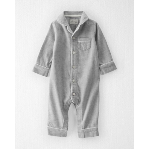 Carters Grey Baby 1-Piece Organic Cotton Coat Style Pajamas