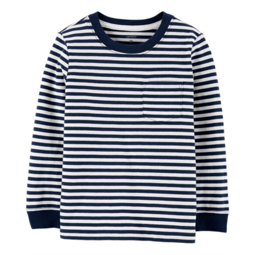 Carters Navy/White Toddler Striped Pocket Jersey Tee