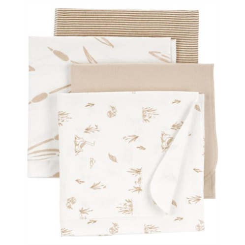 Carters Brown/Ivory Baby 4-Pack Duck Receiving Blankets