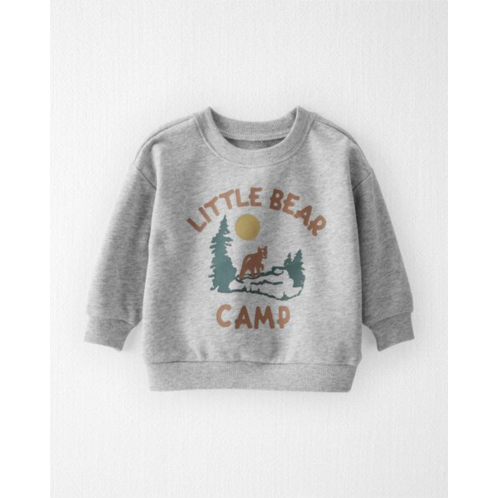 Carters Heather Grey Baby Little Bear Fleece Pullover Made With Organic Cotton