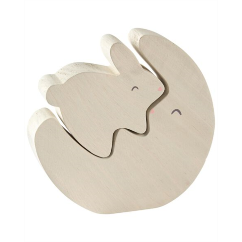 Carters Cream Baby Little Planet Bunny Wooden Puzzle