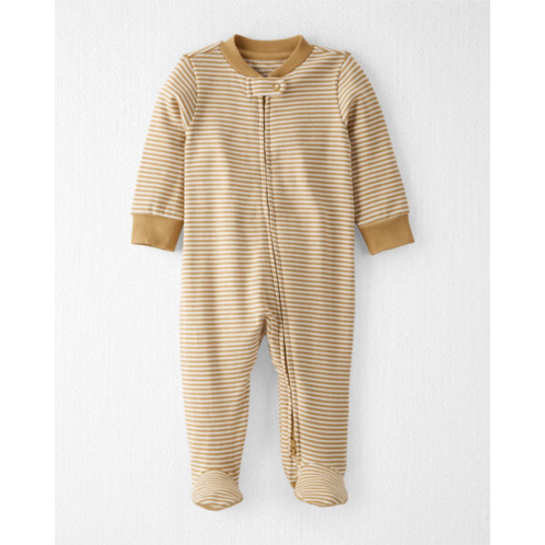 Carters Ochre Stripe Baby Organic Cotton Sleep & Play Pajamas