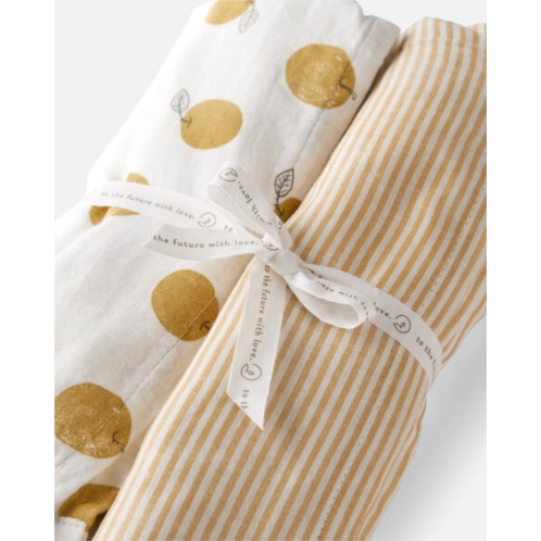 Carters Golden Orchard Baby 2-Pack Cotton Muslin Swaddle Blankets