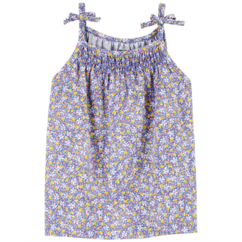 Carters Purple Toddler Floral Print Smocked Tank