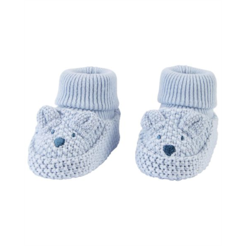 Carters Blue Baby Bear Crochet Booties