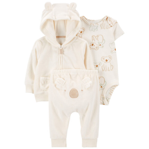 Carters Ivory Baby 3-Piece Koala Little Jacket Set