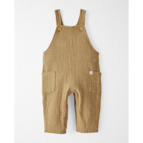 Carters Light Maple Baby Organic Cotton Textured Gauze Overalls in Light Maple