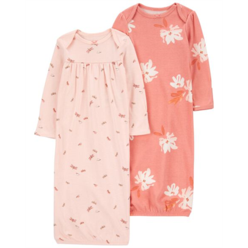 Carters Pink Baby 2-Pack Sleeper Gowns