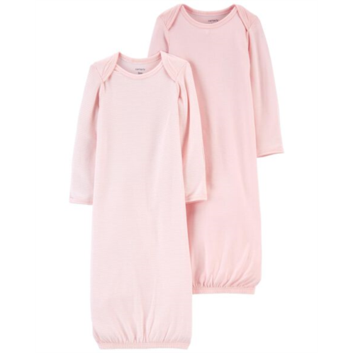 Carters Pink Baby 2-Pack PurelySoft Gown Set