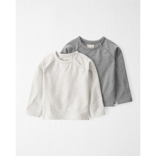 Carters Heather Grey Toddler 2-Pack Fleece Shirts Made with Organic Cotton