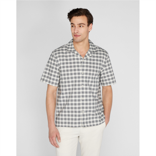 Clubmonaco Short Sleeve Camp Collar Gingham Oxford Shirt