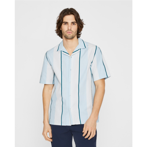Clubmonaco Short Sleeve Stripe Camp Collar Shirt