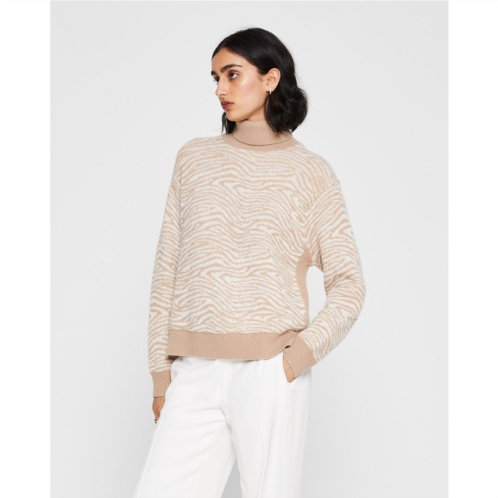 Clubmonaco Abstract Stripe Jacquard Turtleneck Sweater