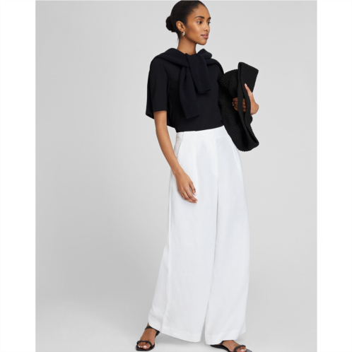 Clubmonaco Wide Leg Linen Blend Trouser