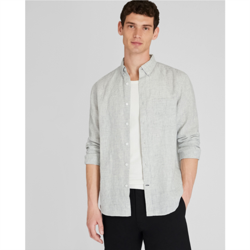 Clubmonaco Long Sleeve Grid Linen Shirt