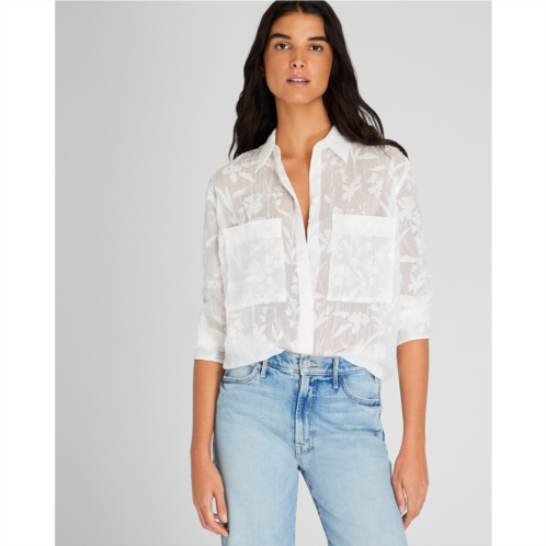 Clubmonaco Sheer Floral Button-Down Shirt