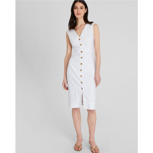 Clubmonaco Striped Button Front Pencil Dress