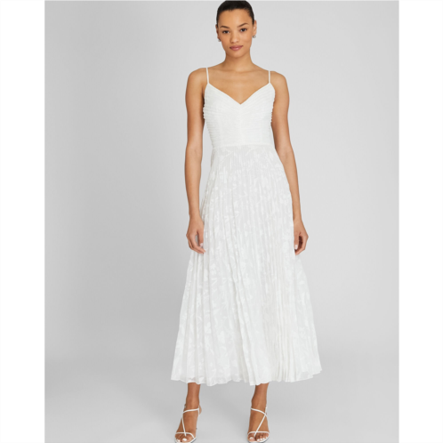 Clubmonaco Jacquard Strappy Pleated Midi Dress