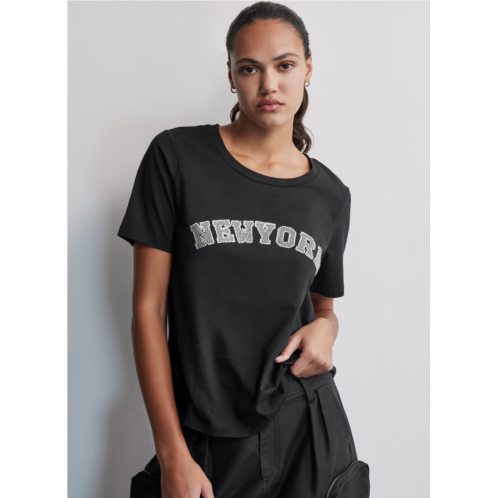 DKNY METALLIC NEW YORK TEE