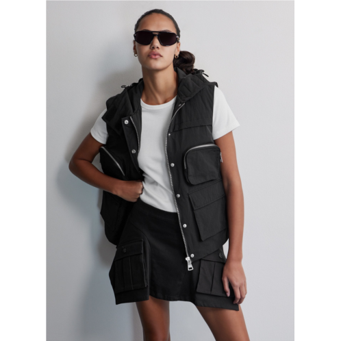 DKNY LIGHT PADDED NYLON HOODIE VEST