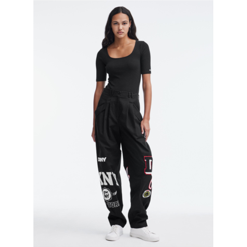 DKNY PATCH AND EMBROIDERY PANTS