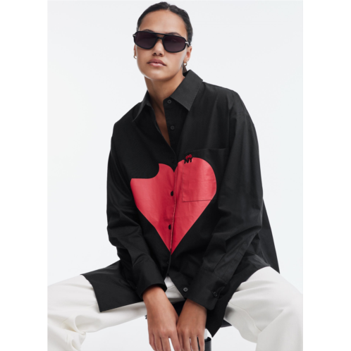 DKNY Oversized Shirt with Printed Heart