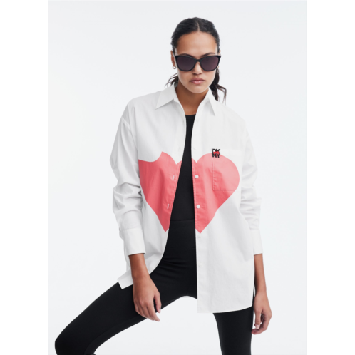 DKNY Oversized Shirt with Printed Heart