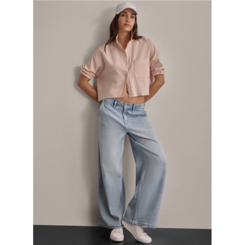 DKNY OVERSIZED CROPPED BUTTON FRONT