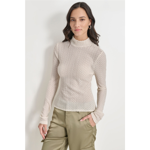 DKNY PEBBLE LACE TURTLENECK