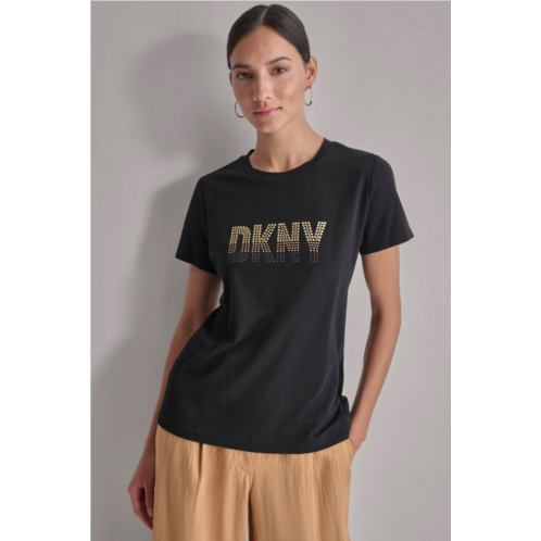 DKNY MIX METAL LOGO TEE