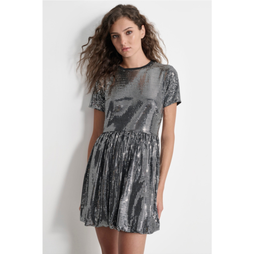 DKNY GEO SEQUIN MINI DRESS