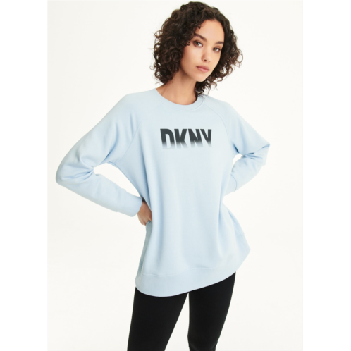 DKNY FADE AWAY LOGO CREW NECK PULLOVER